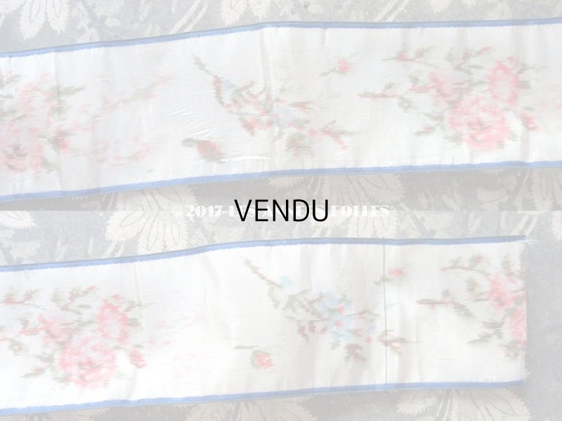 画像6: 19世紀 アンティーク シルク製  ぼかし織 リボン ピンクの薔薇模様 62cm