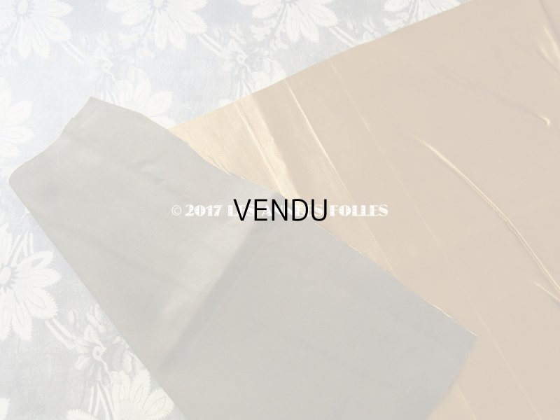 画像3: 19世紀末 アンティーク ファブリック シルク製サテン地 アンティークゴールド＆カーキグレー　83×23.5cm