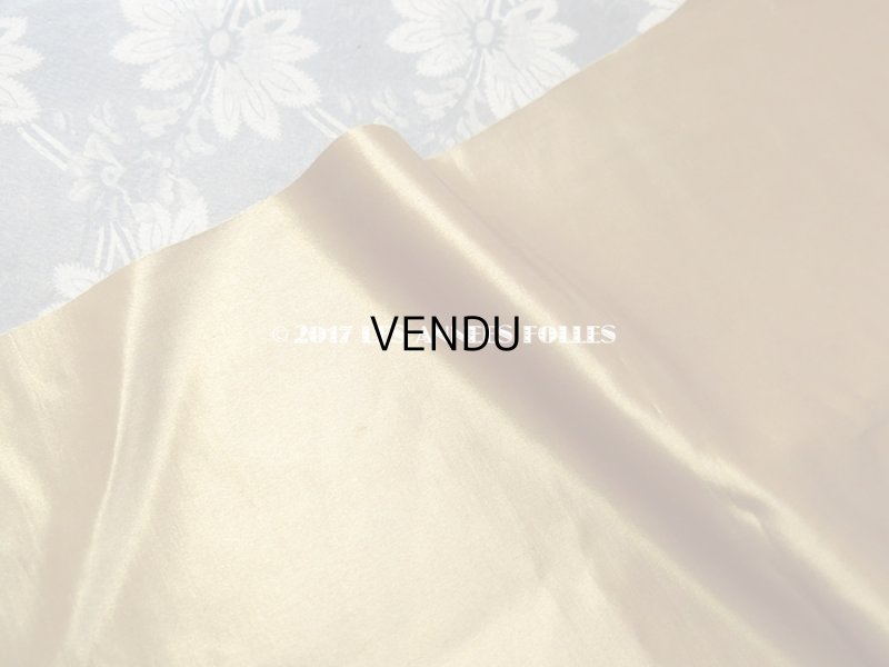 画像5: 19世紀末 アンティーク ファブリック シルク製サテン地 アンティークゴールド＆カーキグレー　83×23.5cm