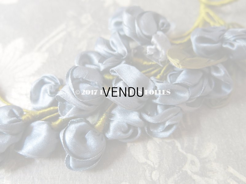 画像7: アンティーク ロココ調  薔薇のコサージュ スモーキーブルー