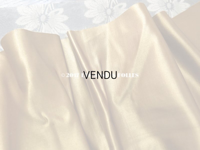 画像6: 19世紀末 アンティーク ファブリック シルク製サテン地 アンティークゴールド＆カーキグレー　83×23.5cm