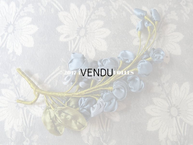 画像4: アンティーク ロココ調  薔薇のコサージュ スモーキーブルー