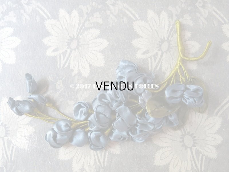 画像3: アンティーク ロココ調  薔薇のコサージュ スモーキーブルー