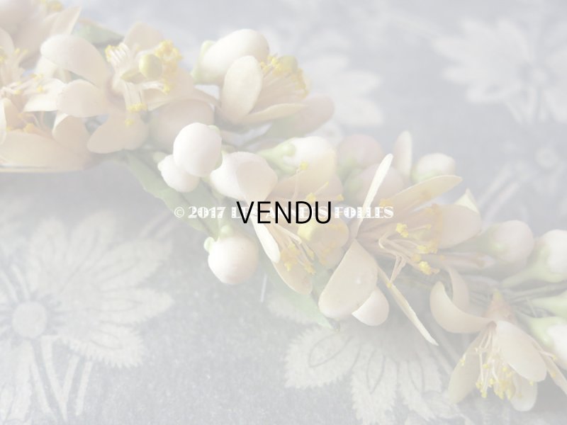 画像14: 1900年代 箱付き アンティーク ワックスフラワーのヘッドリース ウェディング 結婚式 ティアラ オレンジブロッサム