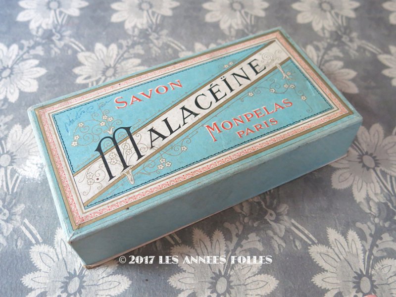 画像1: アンティーク ソープボックス SAVON MALACEINE - MONPELAS PARIS -