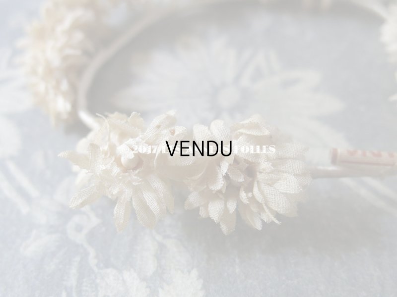 画像9: 19世紀 アンティーク ドール用 布花のヘッドリース