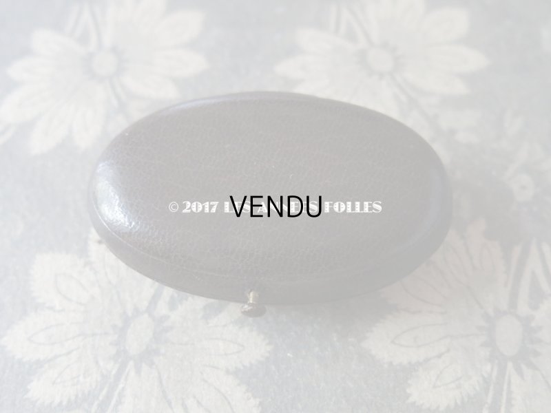 画像3: アンティーク 本革製 ジュエリーボックス 金彩入り ダークブラウン