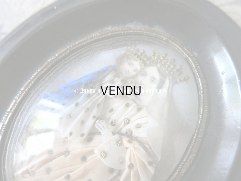 画像4: 19世紀 アンティーク ルリケール ガラスドーム 聖母マリア&キリスト