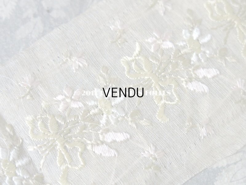 画像3: 1900年代 アンティーク シルク製 パステルカラーの花束の刺繍入りリボン　49cm