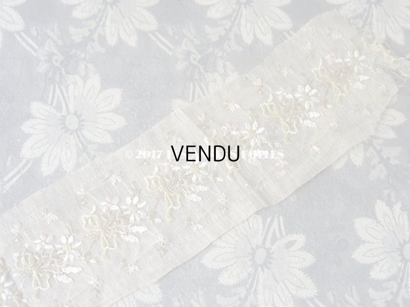 画像5: 1900年代 アンティーク シルク製 パステルカラーの花束の刺繍入りリボン　49cm