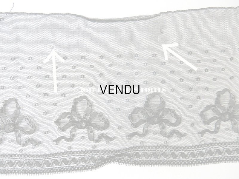 画像6: 19世紀末 アンティーク シルク製 幅広 レース リボン柄