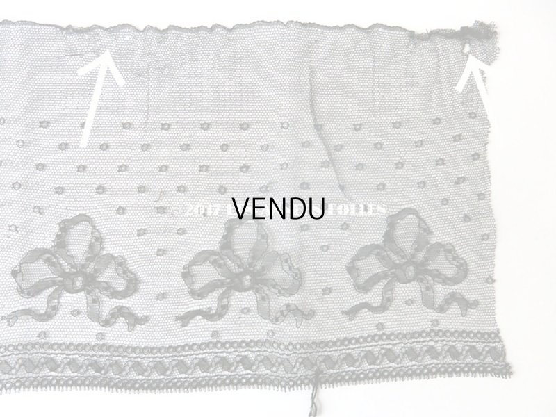 画像5: 19世紀末 アンティーク シルク製 幅広 レース リボン柄