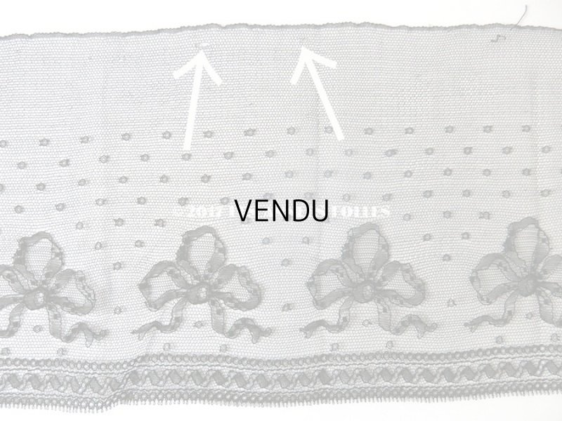 画像7: 19世紀末 アンティーク シルク製 幅広 レース リボン柄