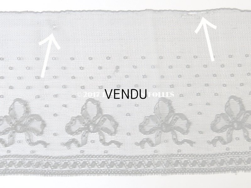 画像4: 19世紀末 アンティーク シルク製 幅広 レース リボン柄