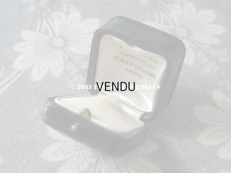 画像4: アンティーク 本革製 ジュエリーボックス モノグラム入り 黒