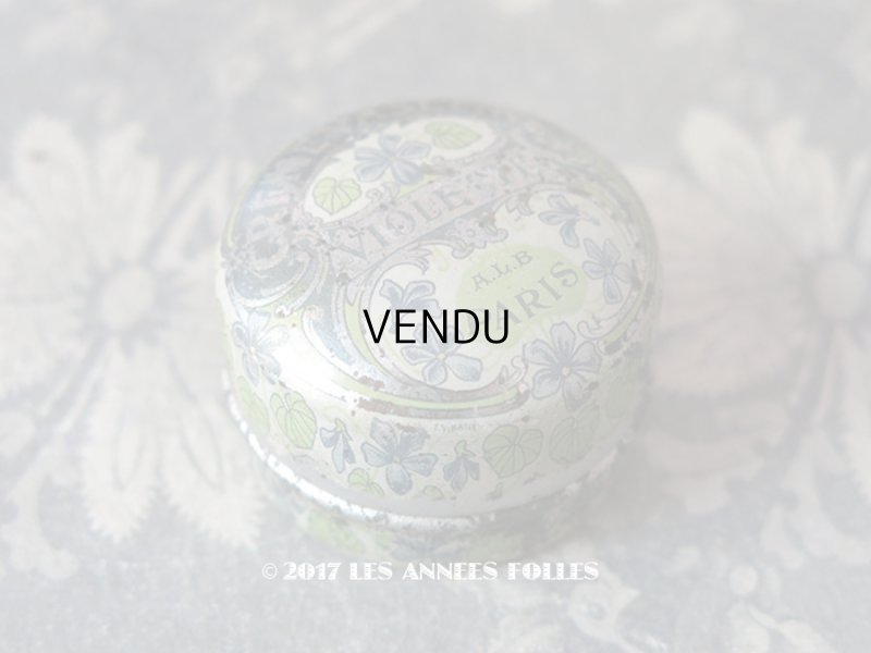 画像1: 1900年代 アンティーク 菫のワセリン缶 CREME VASELINE VIOLETTE - A.L.B PARIS -