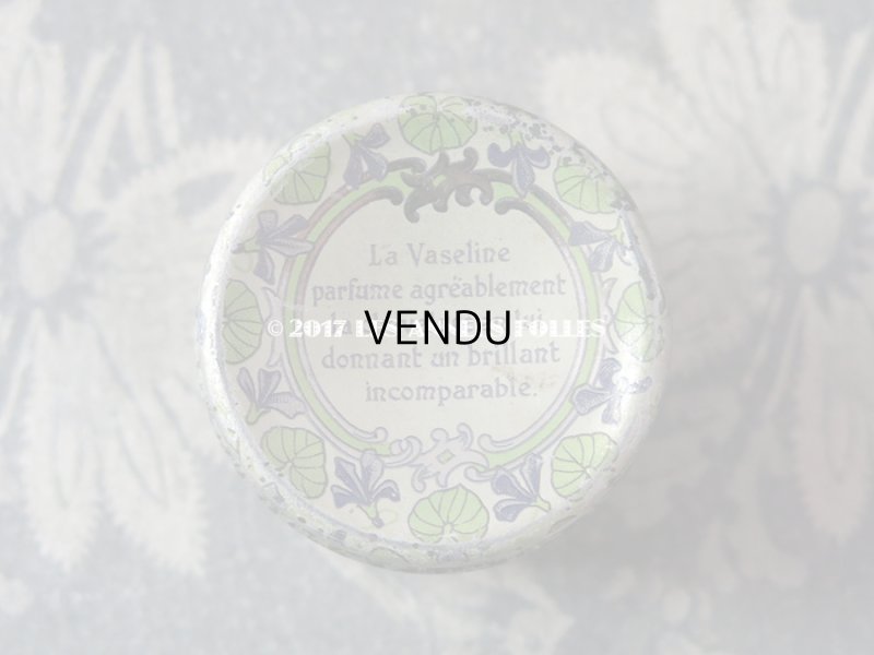 画像4: 1900年代 アンティーク 菫のワセリン缶 CREME VASELINE VIOLETTE - A.L.B PARIS -