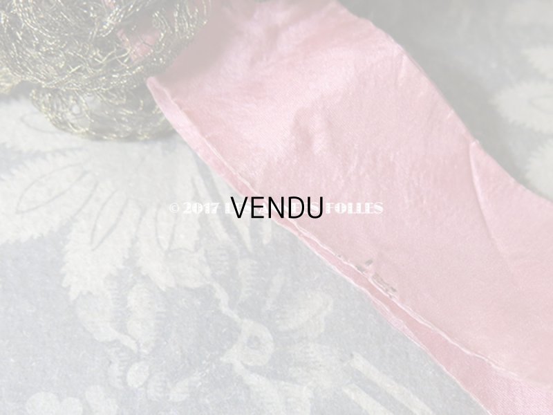 画像8: 19世紀末 アンティーク  シルク製 オールドローズ色のオモニエール  ロココトリムの装飾