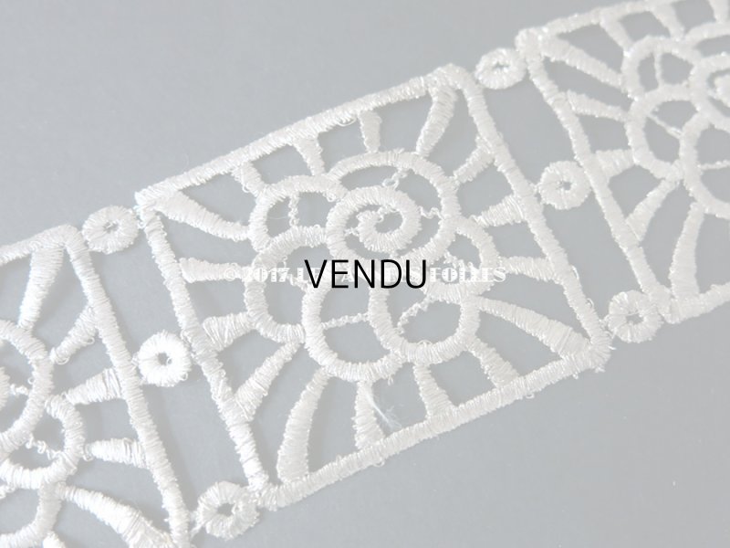 画像6: 1920年代 アンティーク メタルレース　モチーフ花模様 アールデコ シルバー