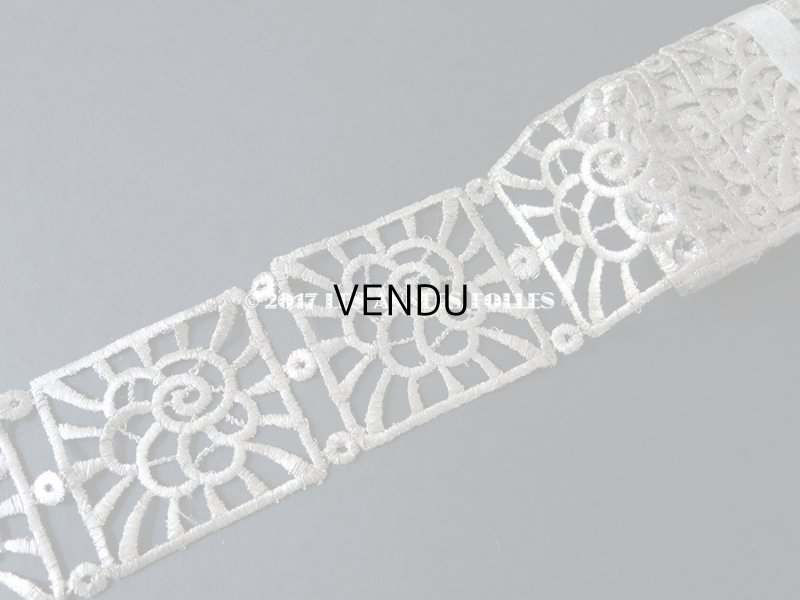 画像4: 1920年代 アンティーク メタルレース　モチーフ花模様 アールデコ シルバー