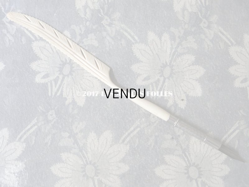 画像5: 1900年代 アンティーク ボーン製 ペン軸 フェザー型