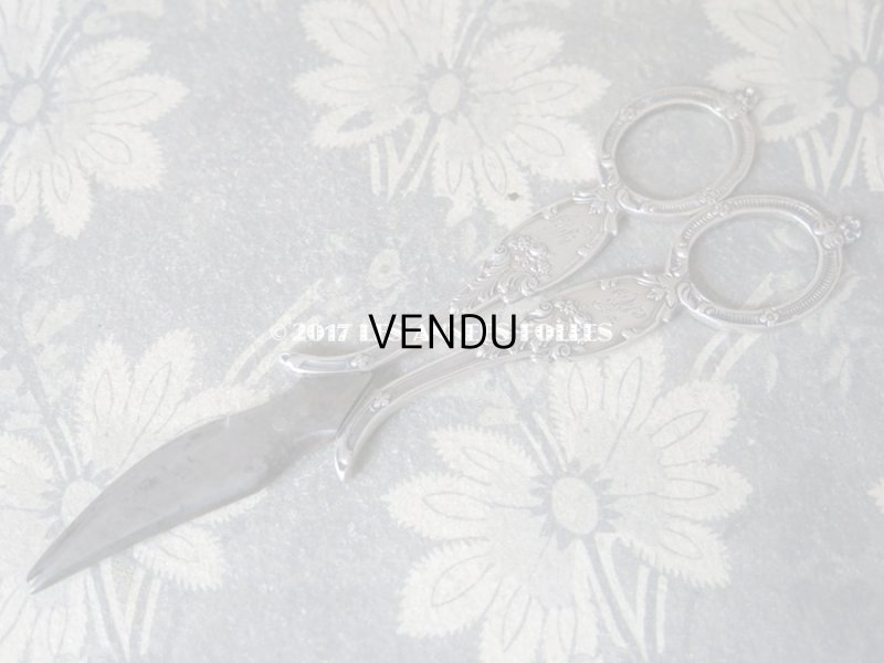 画像6: 19世紀末 アンティーク シルバー製 グレープシザー 薔薇&モノグラム