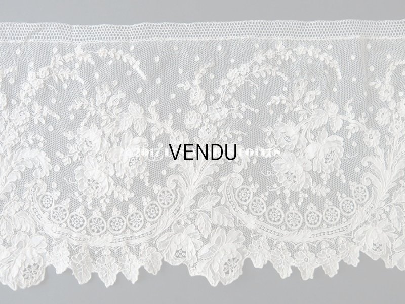画像10: 19世紀末 アンティーク ニードルレース 薔薇模様 ポワンドガーズ 『ポワン・ド・ガーズ』 120cm