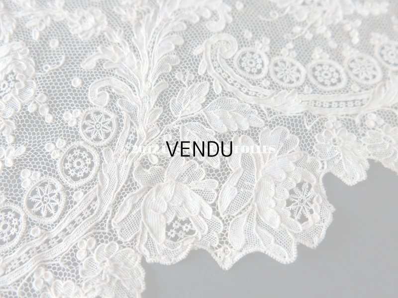 画像3: 19世紀末 アンティーク ニードルレース 薔薇模様 ポワンドガーズ 『ポワン・ド・ガーズ』 120cm