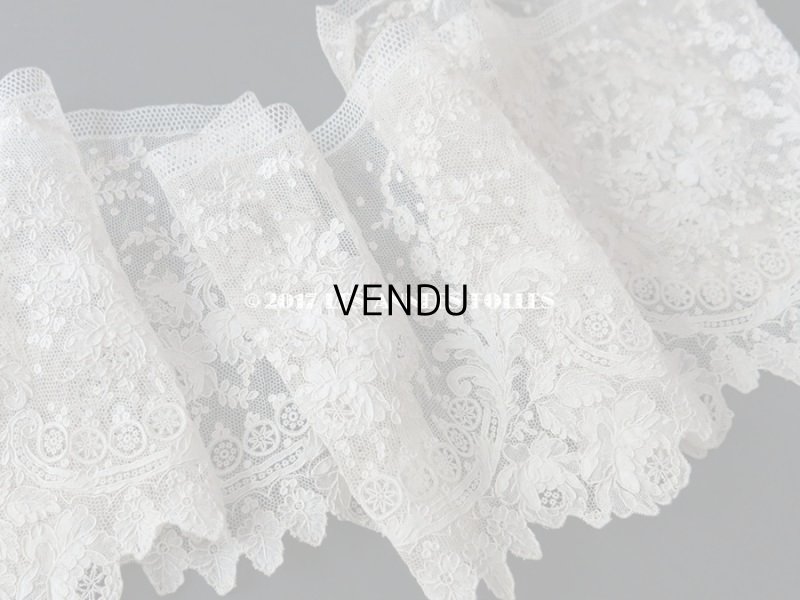 画像12: 19世紀末 アンティーク ニードルレース 薔薇模様 ポワンドガーズ 『ポワン・ド・ガーズ』 120cm