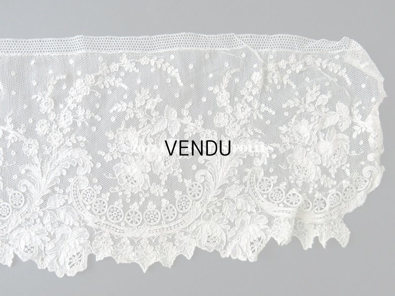 画像11: 19世紀末 アンティーク ニードルレース 薔薇模様 ポワンドガーズ 『ポワン・ド・ガーズ』 120cm