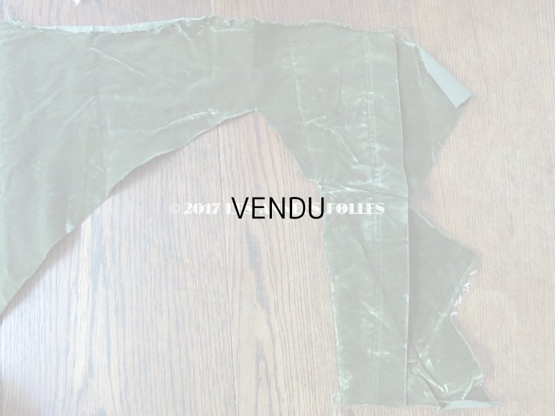 画像6: 19世紀末 アンティーク ファブリック シルク製 ベルベット モスグリーン　