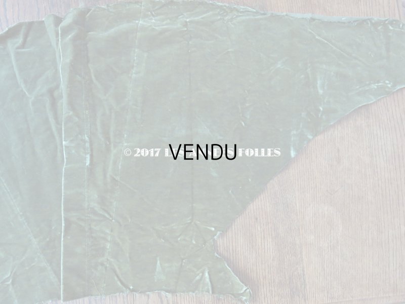 画像5: 19世紀末 アンティーク ファブリック シルク製 ベルベット モスグリーン　