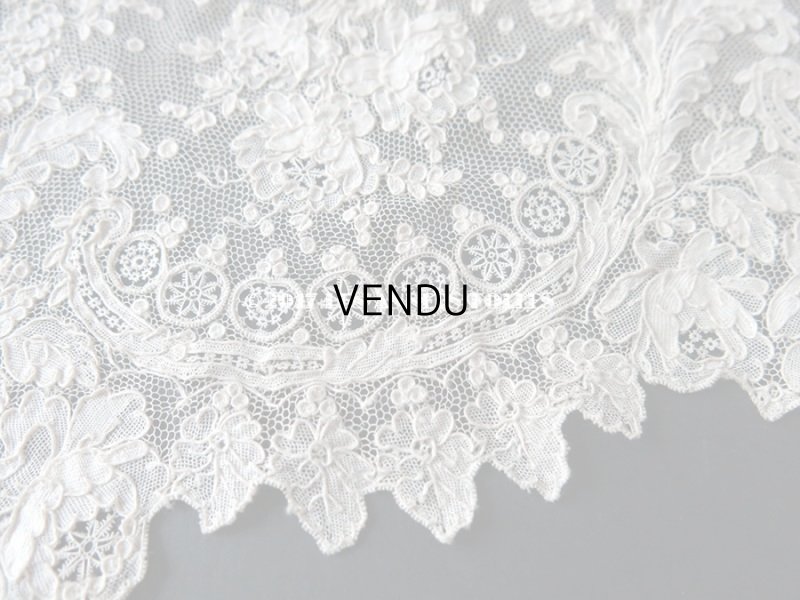 画像4: 19世紀末 アンティーク ニードルレース 薔薇模様 ポワンドガーズ 『ポワン・ド・ガーズ』 120cm
