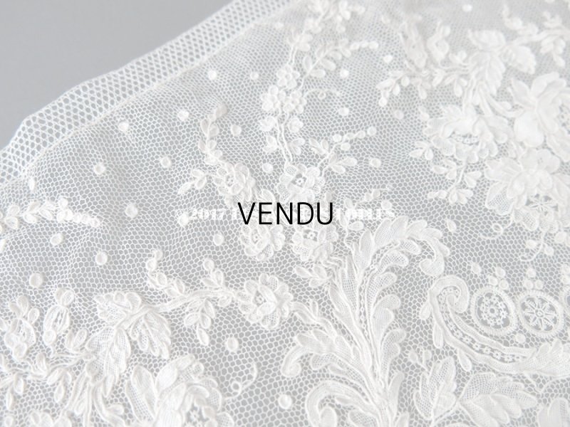 画像5: 19世紀末 アンティーク ニードルレース 薔薇模様 ポワンドガーズ 『ポワン・ド・ガーズ』 120cm