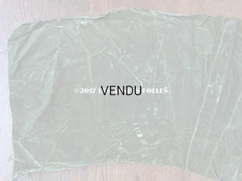 画像4: 19世紀末 アンティーク ファブリック シルク製 ベルベット モスグリーン　