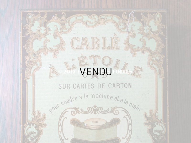 画像3: 19世紀末 アンティーク 大きなメタル製の糸箱 スレッドケース CABLE A L'ETOILE C★B SUR CARTES DE CARTON - CARTIER-BRESSON A PARIS -