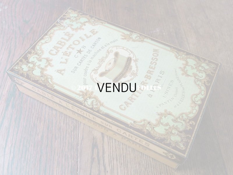 画像6: 19世紀末 アンティーク 大きなメタル製の糸箱 スレッドケース CABLE A L'ETOILE C★B SUR CARTES DE CARTON - CARTIER-BRESSON A PARIS -