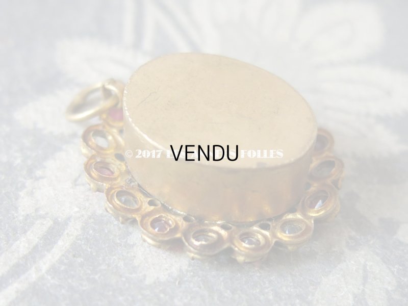 画像5: 19世紀 アンティーク ルリケール 聖遺物のペンダント 赤と透明のラインストーン 聖人の遺品