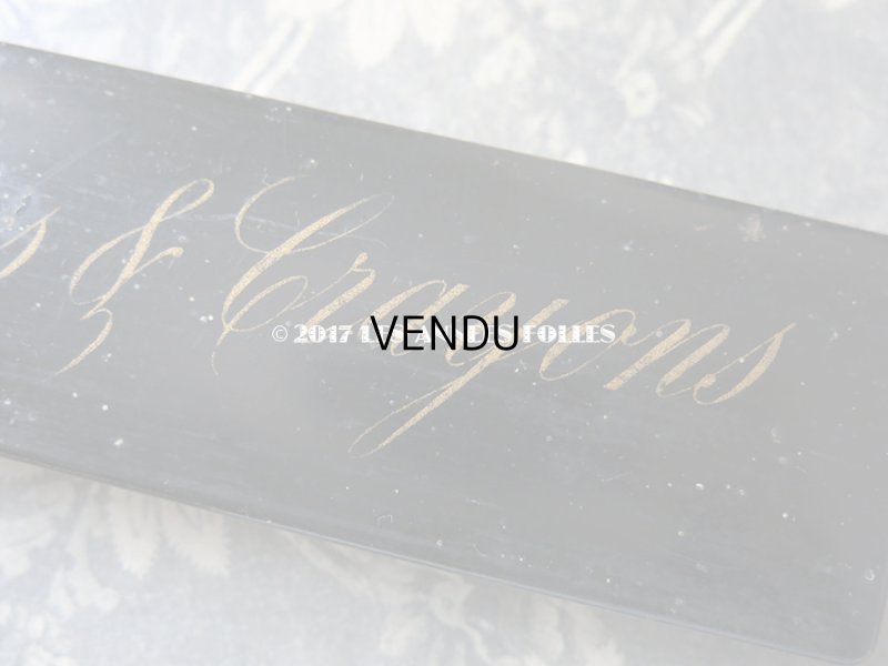 画像4: 19世紀 アンティーク ペンケース パピエマシェ PLUMES & CRAYONS