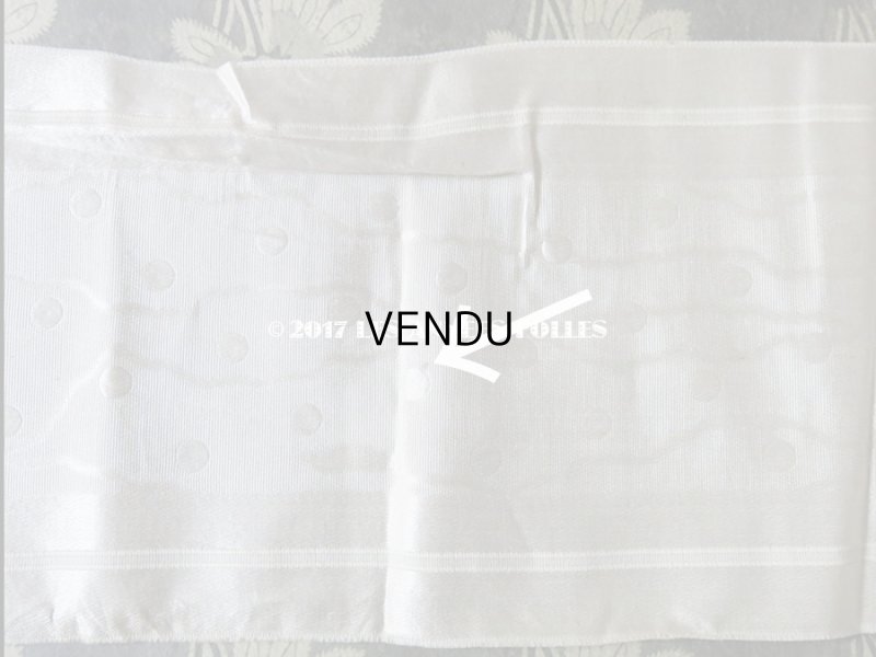 画像8: 19世紀末 アンティーク 幅広 シルク製 リボン ドット柄 オフホワイト 1.95m