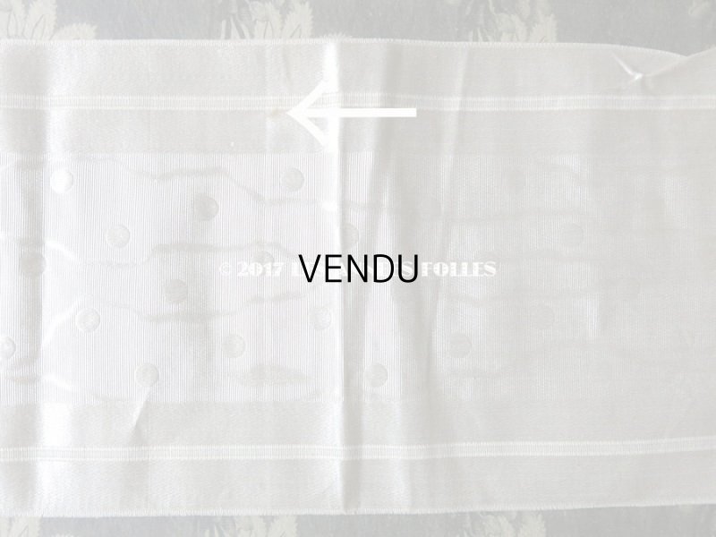 画像7: 19世紀末 アンティーク 幅広 シルク製 リボン ドット柄 オフホワイト 1.95m