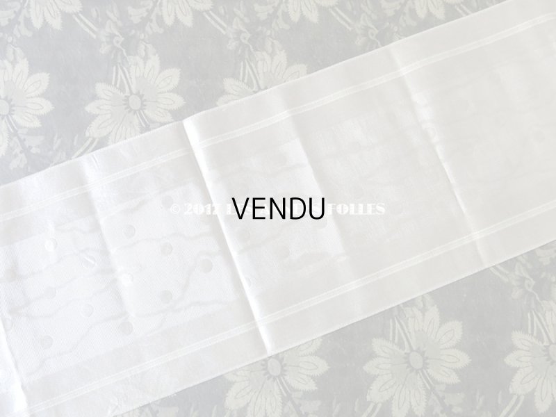 画像3: 19世紀末 アンティーク 幅広 シルク製 リボン ドット柄 オフホワイト 1.95m