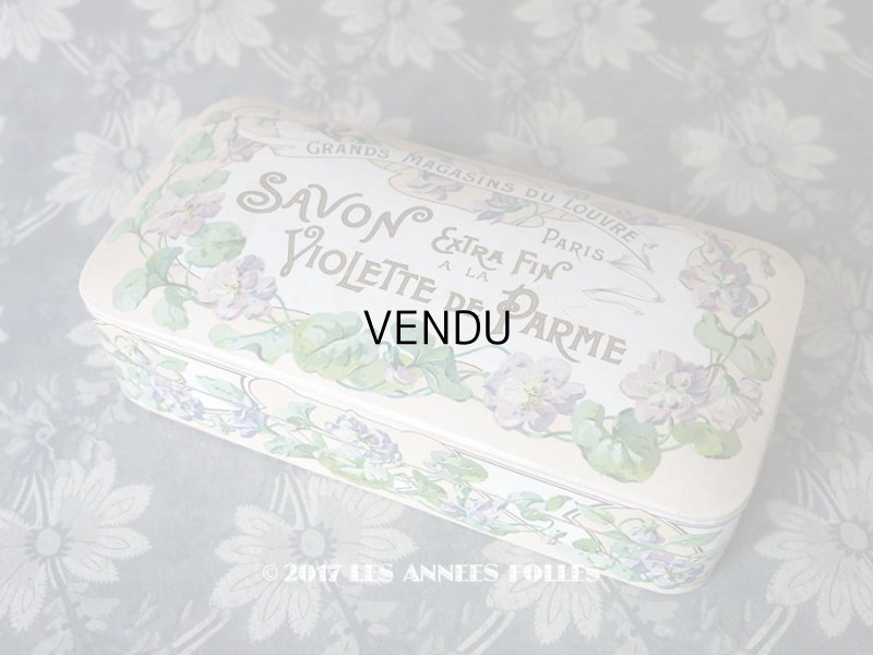 画像1: 1900年代 アンティーク ルーブル百貨店のソープボックス 菫 SAVON EXTRA FIN A LA VIOLETTE DE PARME - GRANDS MAGASINS DU LOUVRE PARIS -