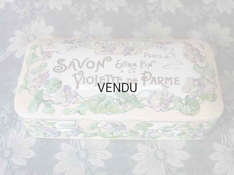 画像2: 1900年代 アンティーク ルーブル百貨店のソープボックス 菫 SAVON EXTRA FIN A LA VIOLETTE DE PARME - GRANDS MAGASINS DU LOUVRE PARIS -