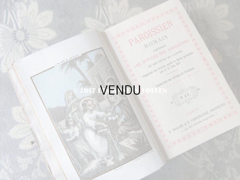 画像8: 1887年 アンティーク 薔薇のリース  ミサ典書 セルロイド製