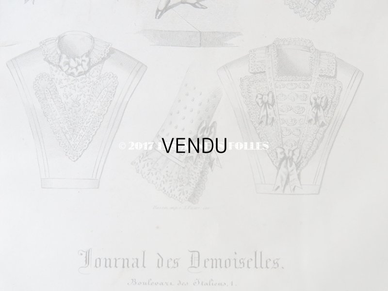 画像3: 1853年 アンティーク モード版画 モード新聞 JOURNAL DES DEMOISELLES 