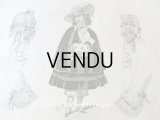 1853年 アンティーク モード版画 モード新聞 JOURNAL DES DEMOISELLES 