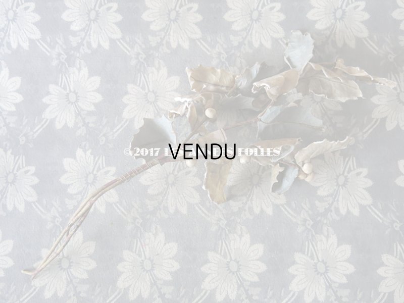 画像7: 19世紀末 アンティーク  柊のコサージュ アイボリー色の実 - AU BON MARCHE -