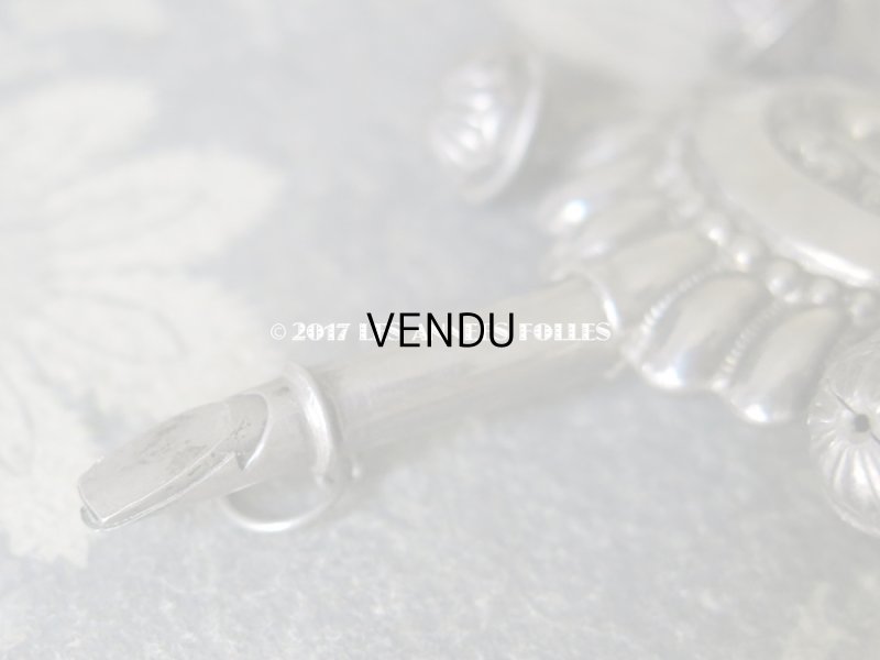 画像7: 19世紀 ナポレオン3世 アンティーク ラトル 薔薇の花かご ガラガラ 笛付き シルバー＆ボーン製