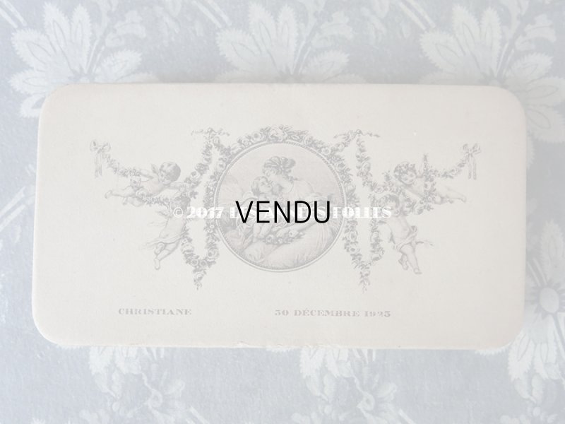 画像3: 1923年 アンティーク ドラジェのお菓子箱 天使&薔薇のガーランド CHRISTINE 30 DECEMBRE 1923